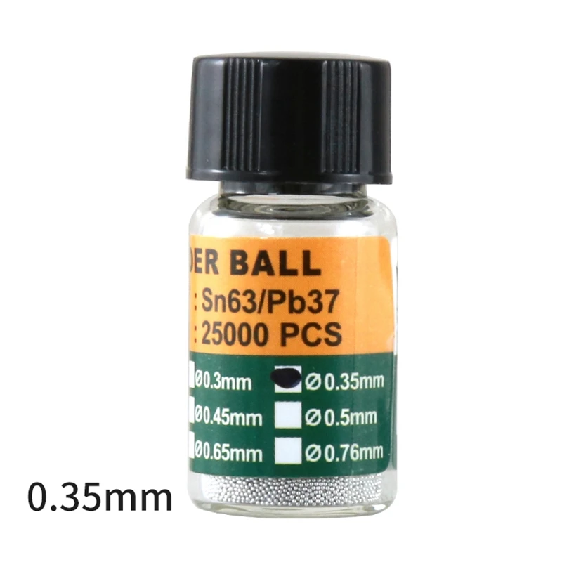 0.35mm Сварочные флюсы BGA реболлинг шарики(0,2 0,25 0,3 0,35 0,4 0,45 0,5 0,55 0,6 0,65) припоя BGA этилированного Для BGA паяльная Ремонт - Цвет: 0.35mm