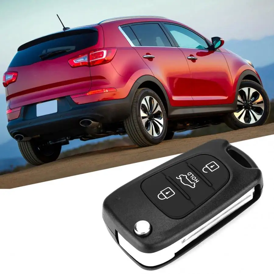 Флип 3 кнопки дистанционного ключа Fob чехол Оболочка крышка подходит для KIA Rondo Sportage Soul Rio чехол для ключей для автомобиля аксессуары