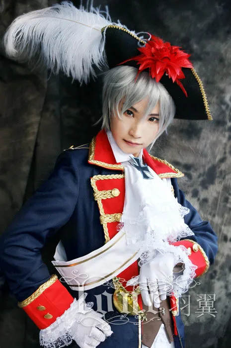 Whlesale APH Axis Powers Hetalia Пруссия Косплей Костюм Полный комплект бесплатная
