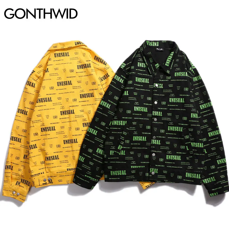 2018 хип хоп Винтаж кнопки полный письмо печатных куртки для мужчин/для женщин