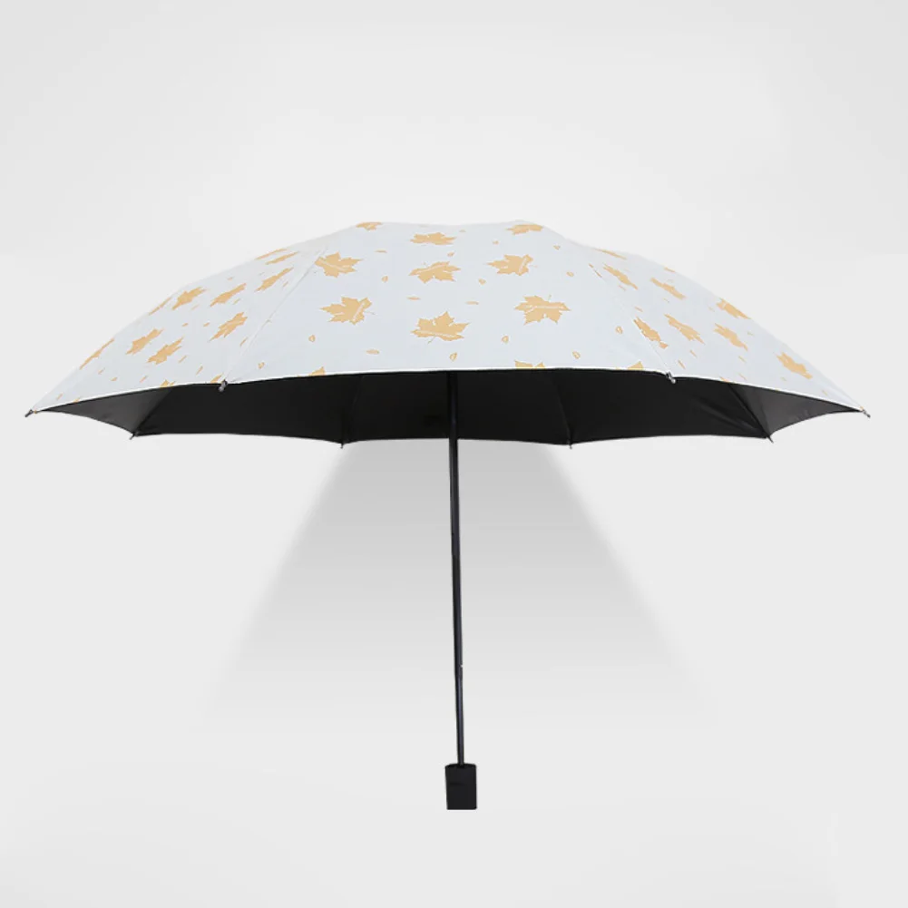 Модный унисекс ручной тройной складной зонт с рисунком кленового листа Анти УФ