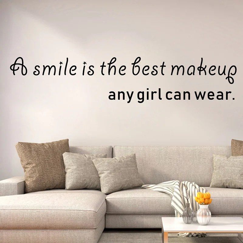 Великолепное предложение наклейки на стену улыбка лучший макияж виниловые