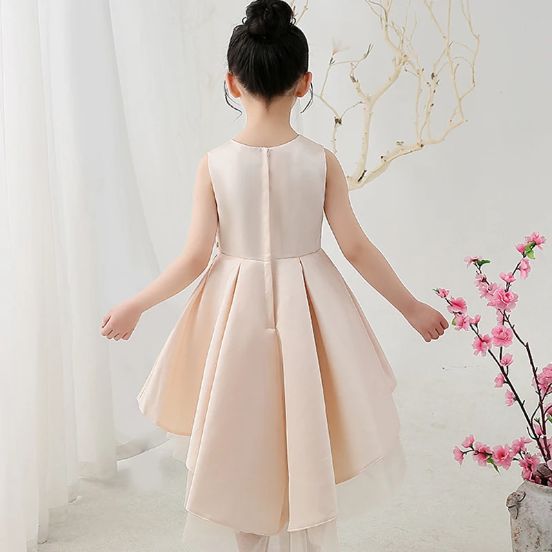 Детское платье с круглым вырезом без рукавов|Цветочные платья для девочек| |