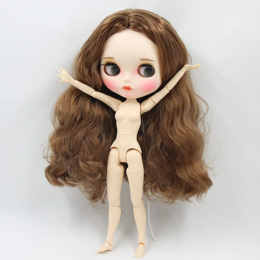 Ледяная кукла DBS Blyth 1/6 bjd белая кожа для суставов тела коричневые волосы матовое