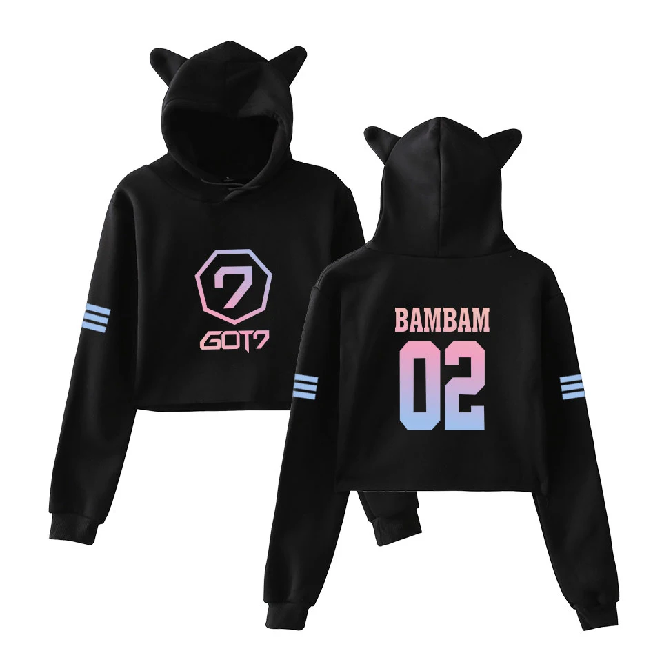 LUCKYFRIDAYF GOT7 в Корейском стиле поп хлопковые толстовки с капюшоном и длинными