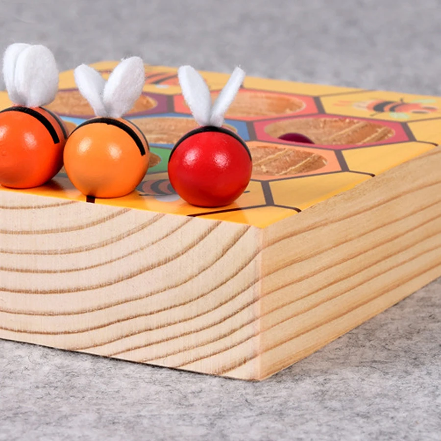 Деревянные игрушки Hive Montessori детские пчелы зажим для сбора памяти обучение