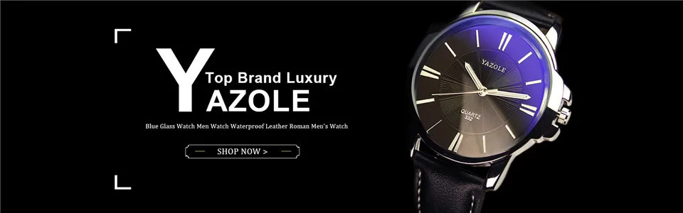 Новинка, мужские часы YAZOLE s, Топ бренд, роскошные часы с синим стеклом, мужские часы, водонепроницаемые, кожа, римские мужские часы, мужские часы, relojes