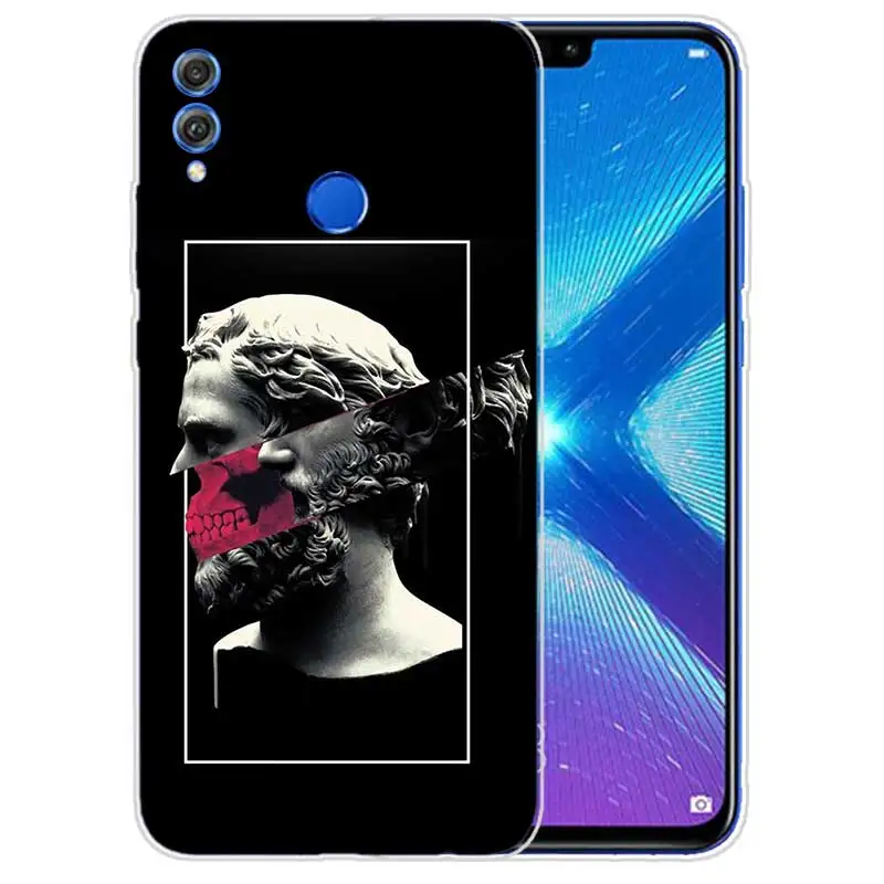 Силиконовый чехол для Huawei Y7 Y6 Y5 Prime Pro Y9 Honor 8X 8C Play 9 10 lite View 20 V20 чехол Медуза Vaporwave Art