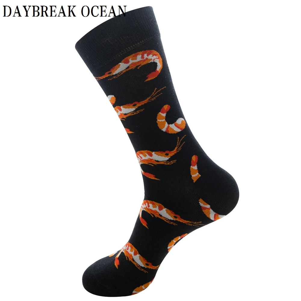 Модные хлопковые короткие носки с морепродуктами устрицы креветки осьминог