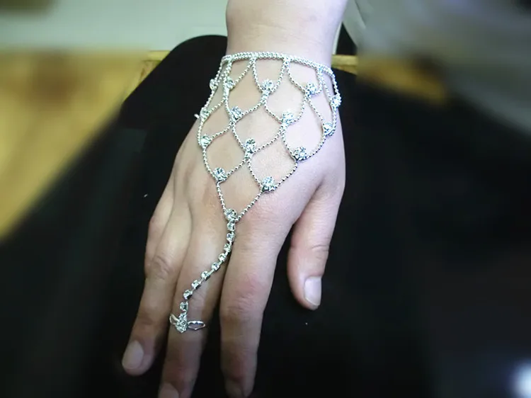 Новый роскошный свадебный ювелирный браслет-цепочка для невесты с кристаллами