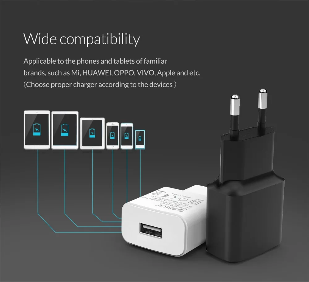ORICO mi ni USB настенное Зарядное устройство 5V 1A 2A USB для мобильных телефонов для использования во время поездок, Зарядное устройство ЕС плагин для samsung Xiaomi mi 8 huawei iphone