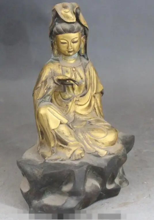 S2573 Tibet Purple Bronze Gold Bodhisattva Kwan-yin Goddess Buddha Statue | Дом и сад