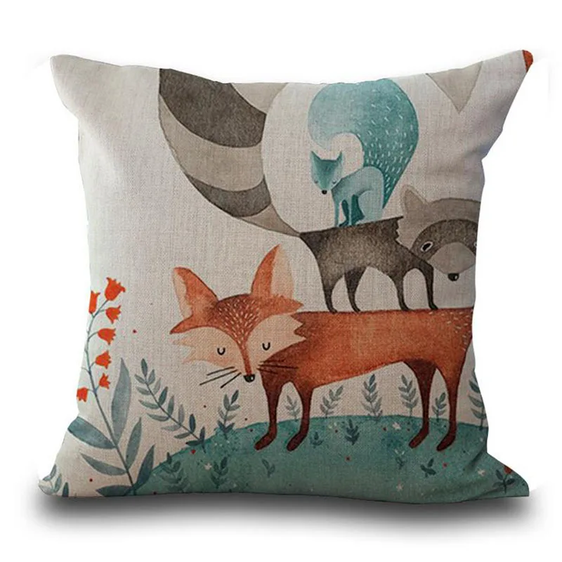 FYMX креативная Веселая наволочка с животными лисы 45*45 детская мультяшным рисунком