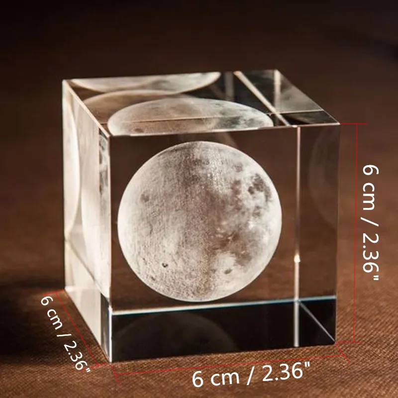 XINTOU Хрустальное стекло куб луна Paperweight солнечная система 3D лазерная гравировка