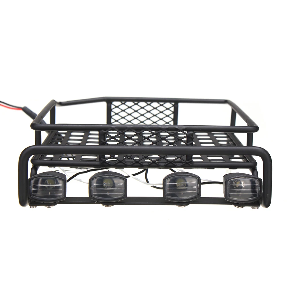 Багажник на крышу, светодиодный светильник для Wrangler Tamiya CC01 SCX10, осевой 515B, алюминиевый сплав, багажник на крышу автомобиля