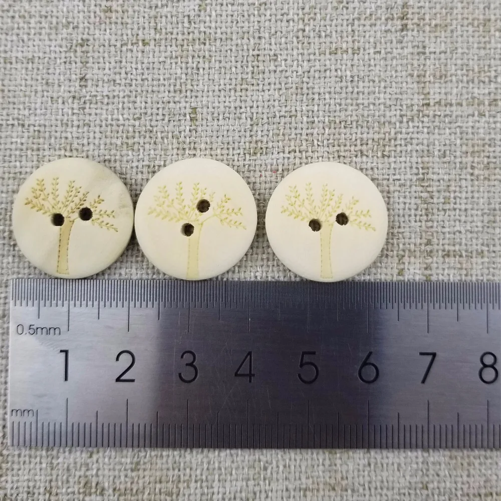 50 шт. деревянные декоративные пуговицы с двумя отверстиями | Дом и сад