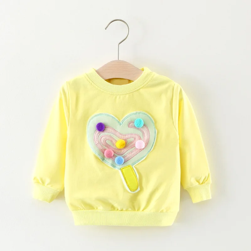 Повседневная осенняя одежда для маленьких девочек свободные хлопковые топы с