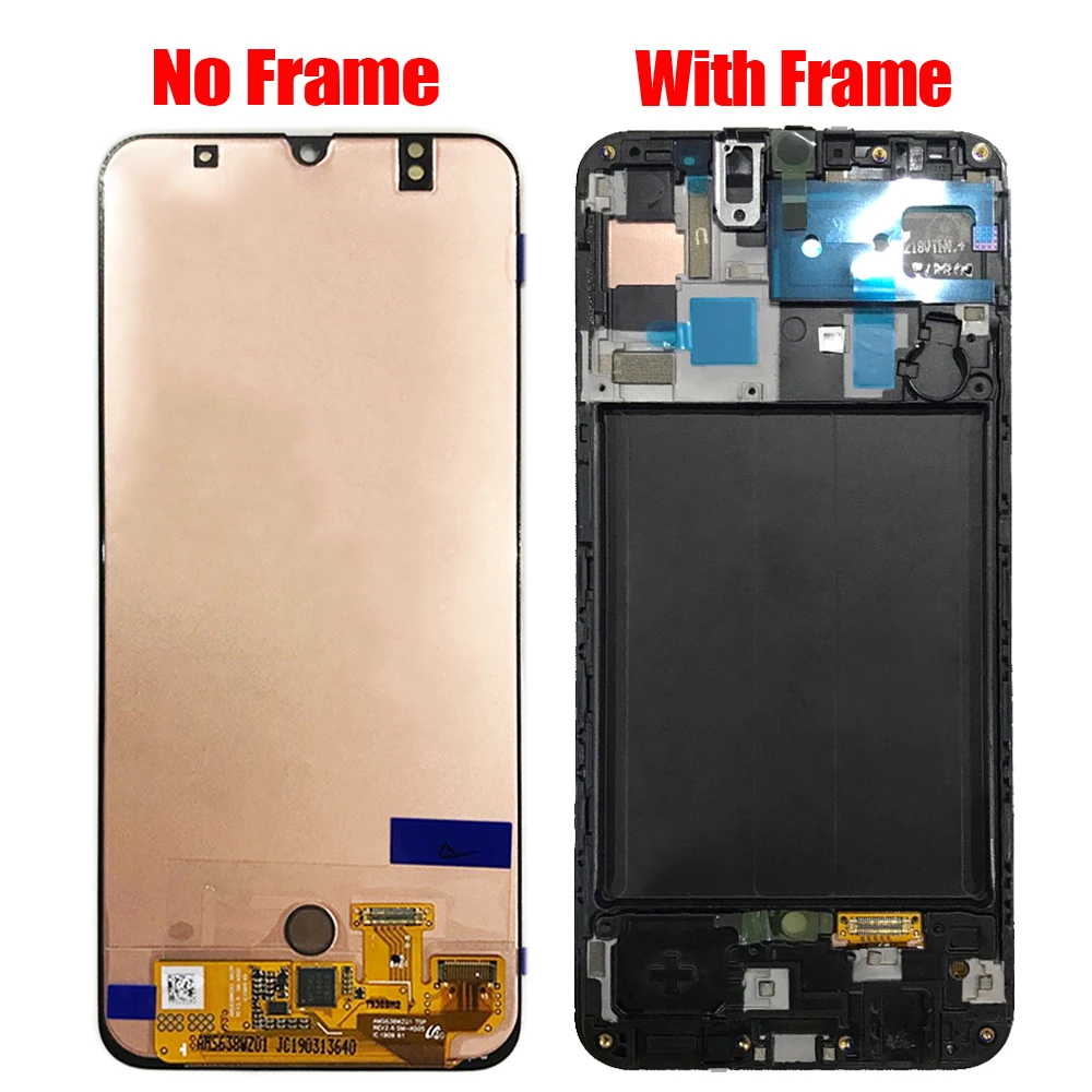ЖК-дисплей для samsung Galaxy A50 A505F/DS A505F A505FD A505A сенсорный экран дигитайзер для samsung A50 ЖК-дисплей с заменой рамки