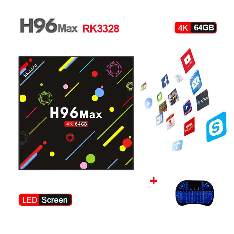ТВ-приставка H96 MAX H2 Android 7 1 4 + 64 ГБ к Wi-Fi Bluetooth 0 | Электроника