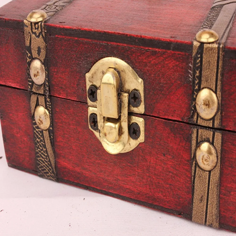 1 шт. шикарный деревянный пиратский ящик для хранения ювелирных изделий чехол