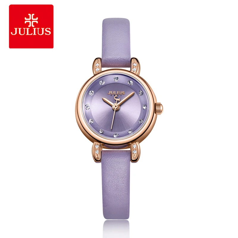 Julius новые маленькие женские мини часы Ретро Дамское Платье кожаный ремешок