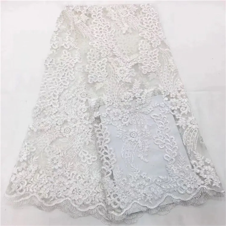 Бордовая кружевная ткань в нигерийском стиле 2019 из фатина с бисером роскошная