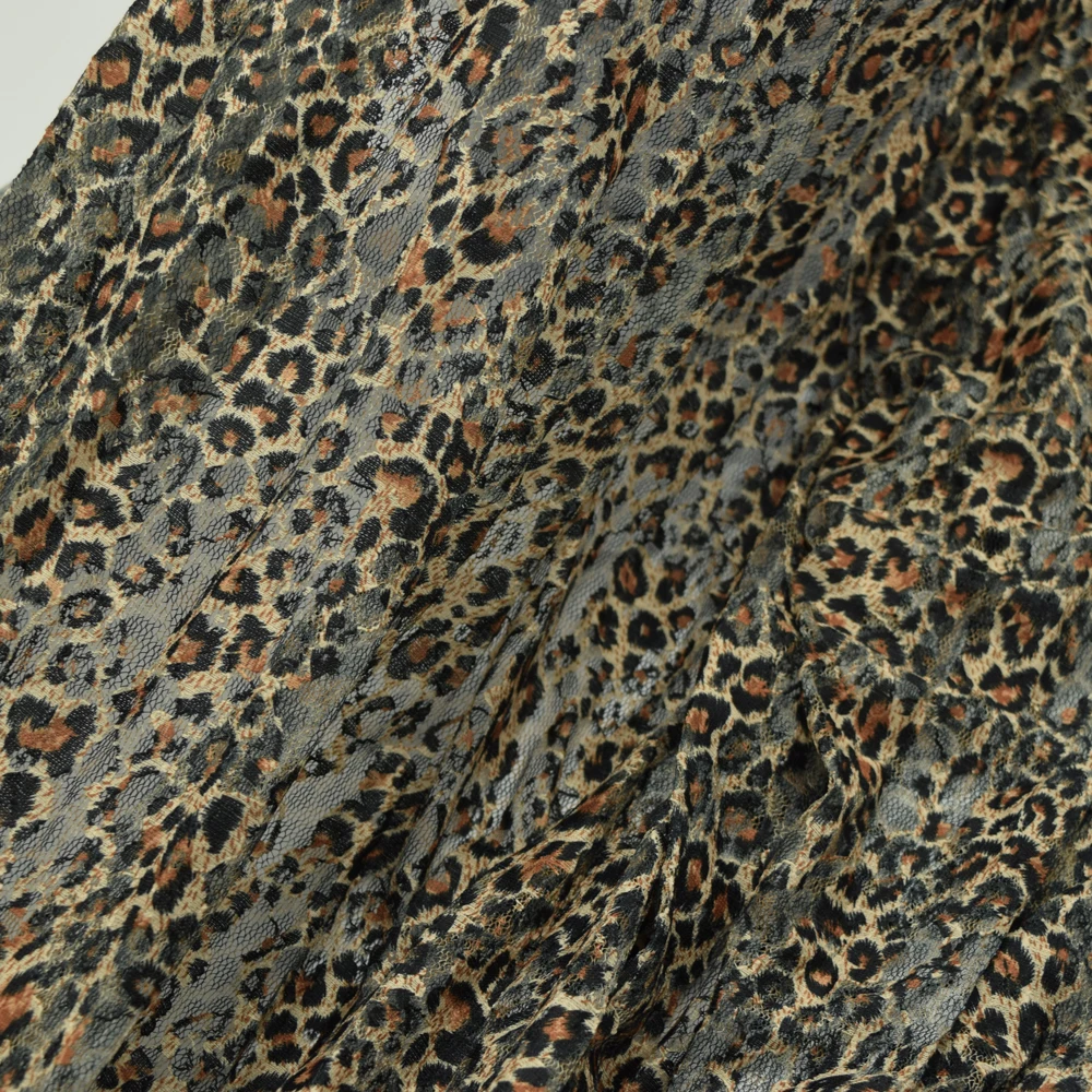 2 ярдов в ширину 150 см Ткань с принтом животных леопардовая кожа печать кружевная