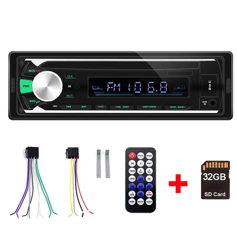 32G SD Card Автомагнитола 1 Din Bluetooth SD MP3 плеер Coche радио Estereo Poste Para Авто аудио стерео Carro Samochodowe Automotivo - Цвет: 32G SD Card