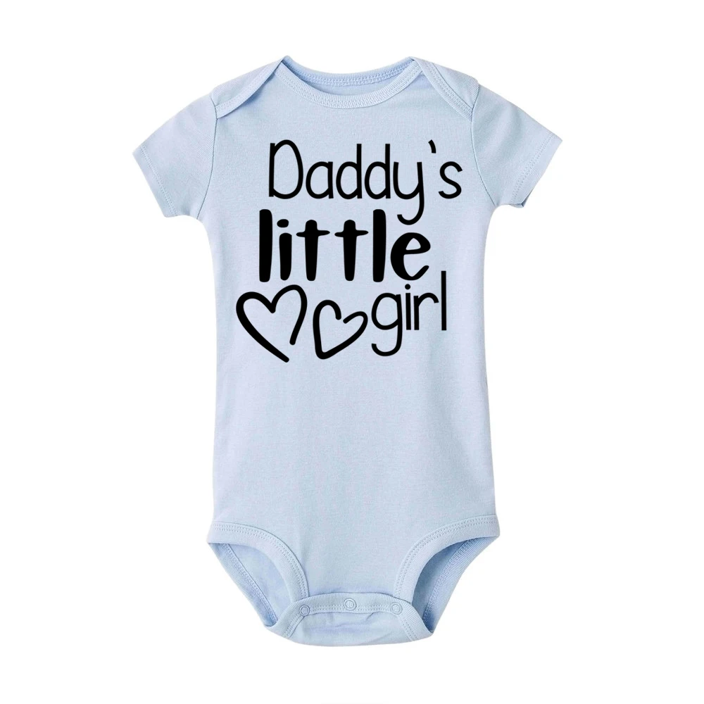 Daddy's Little Girl/Летний комбинезон для новорожденных девочек; забавная одежда с буквенным принтом; комбинезон с короткими рукавами для маленьких девочек; одежда для дня рождения; подарок - Цвет: R048-SRPLB-