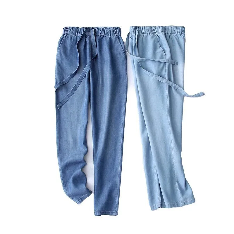 Женские шаровары со шнуровкой и эластичной резинкой на талии повседневные