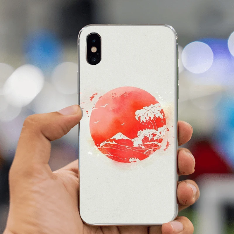 Для iphone XS Max Case Wave Art японский зеленый Ил Coque чехлы для телефонов iPhone 8 7 6 6S Plus X 5 5S SE 5C