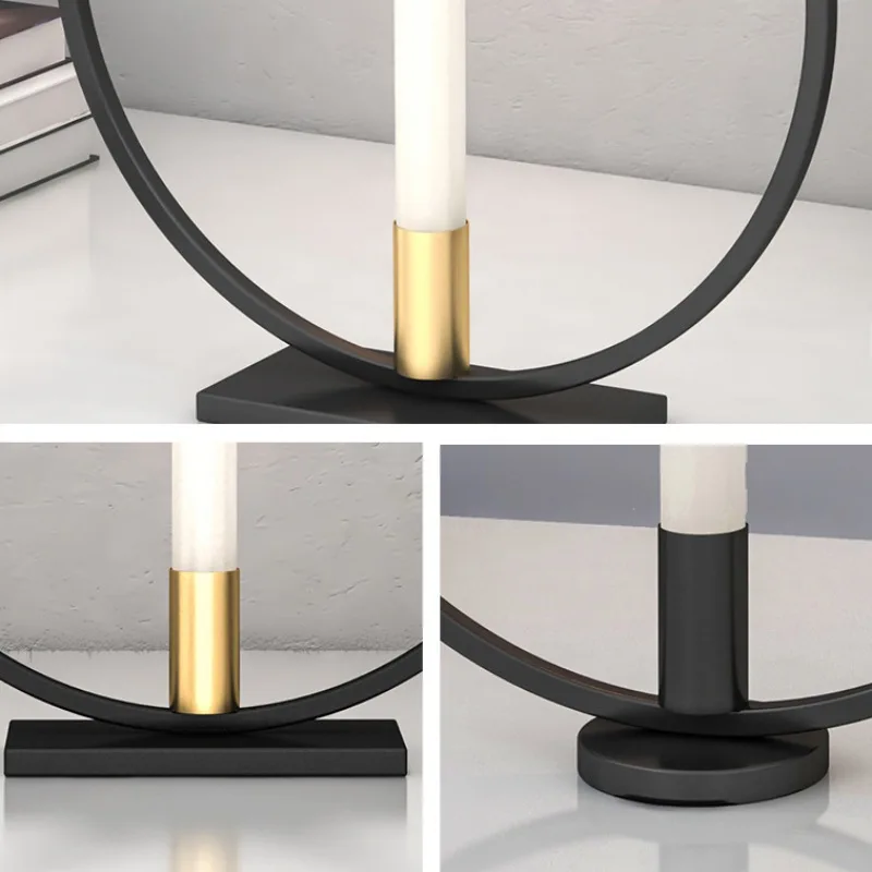 Металлический Железный подсвечник в форме кольца декоративный вечерние ринки