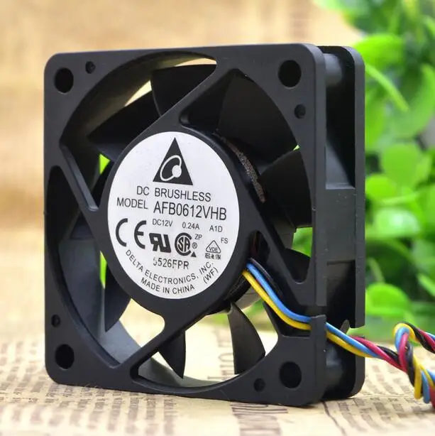 Дельта 6 см 6015 AC/DC 12V 0.24A AFB0612VHB 60*60*15 мм 4 провод PWM Скорость регулирующий Вентилятор