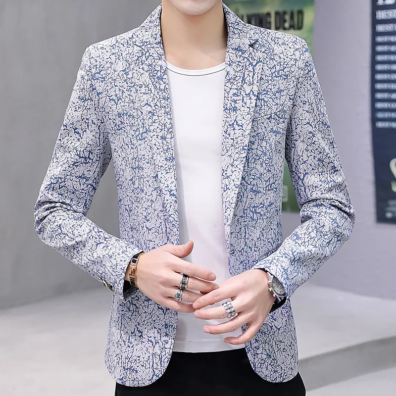 

HO new 2020 men printed suit leisure cultivate one's morality Shadow youth suit