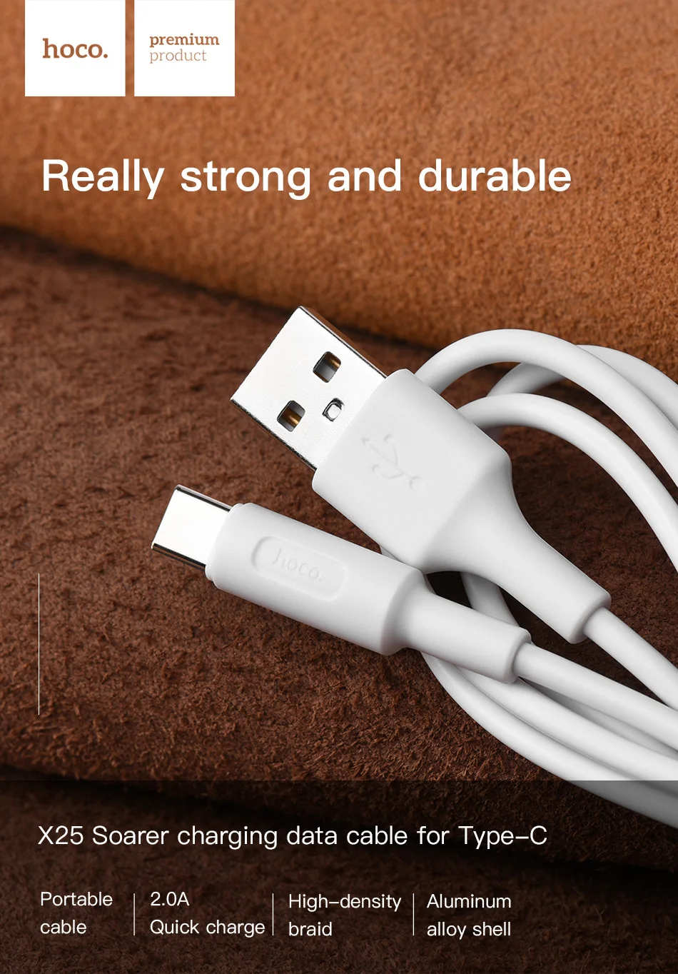 HOCO usb type-C кабель для samsung Quick Charge QC3.0 USB-C кабель для быстрой зарядки и синхронизации данных для Xiaomi huawei One Plus Android