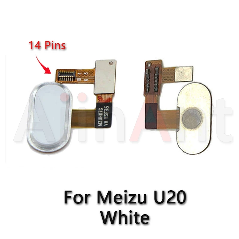 U20 White Aiinant Оригинальная Кнопка возврата домой сенсорный ID датчик отпечатков пальцев гибкий кабель для Meizu U10 U20 Home Flex - Цвет: U20 White