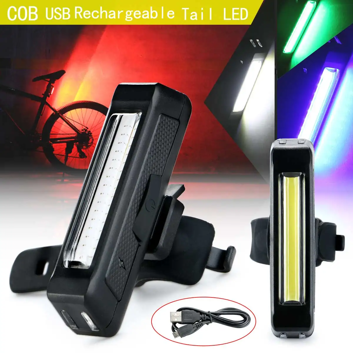 Абсолютно Новый Противоскользящий водонепроницаемый USB Перезаряжаемый COB