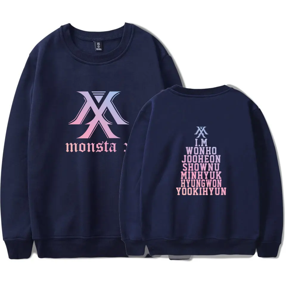 Новинка Повседневная Толстовка Унисекс Kpop Home MONSTA X с логотипом толстовка женская