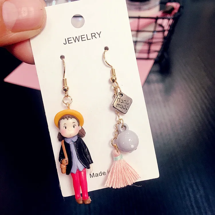 Korean Version of the Cartoon Asymmetric Tassel Long Earrings Cute Girl CE371 | Украшения и аксессуары