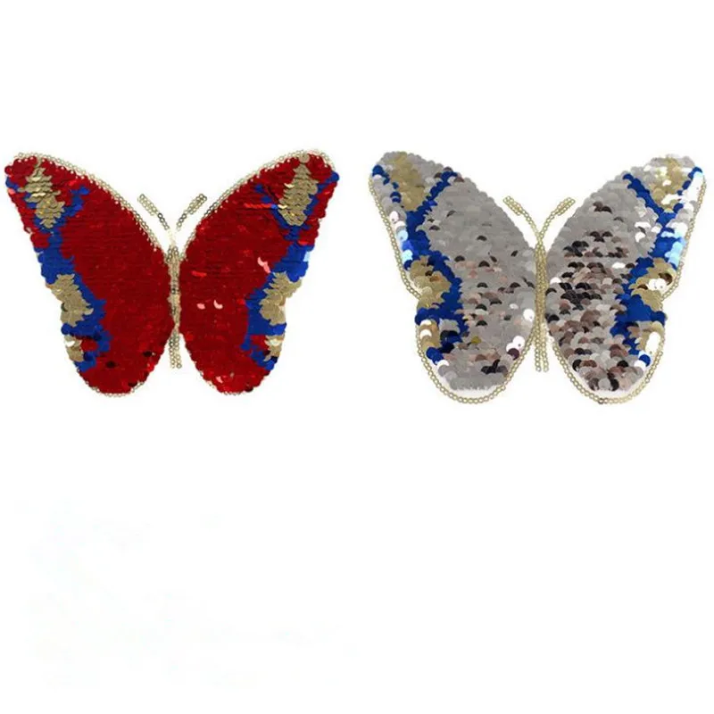 Женская одежда для девочек с заплатками 18 см бабочкой серебристые/красные