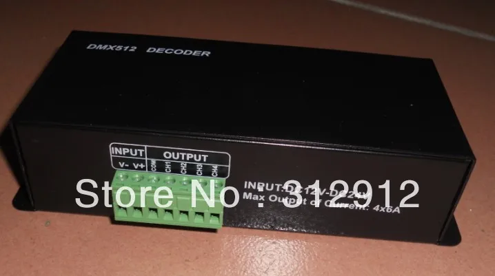 

promotion!!! 4channel dmx constant voltage decoder,DC12-24V input,max 6A each channel