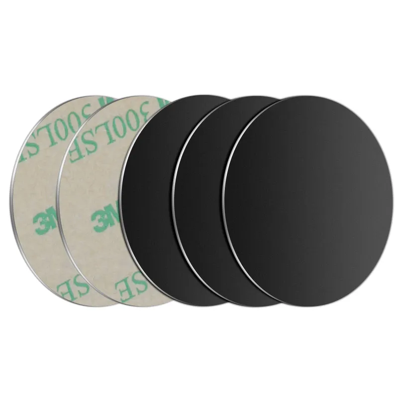 5pcs Black Round Новая металлическая пластина с клей из тостолистой стали для Магнитная автомобильная подставка для телефона круговой квадратный стол железные листы для Магнит подставка для телефона - Цвет: 5pcs Black Round