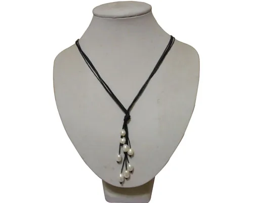 Оптовая продажа четыре ряда натуральный белый пресноводный жемчуг риса ручная