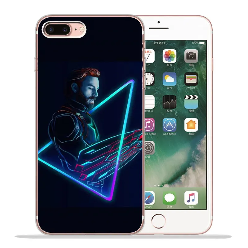 Роскошный чехол Marvel для iPhone X, XR, XS, Max, 5, 5S, SE, 6, 6 S, 7, 8 Plus, силиконовый чехол, чехол, Capinha Etui, Железный человек, Тор, ракета