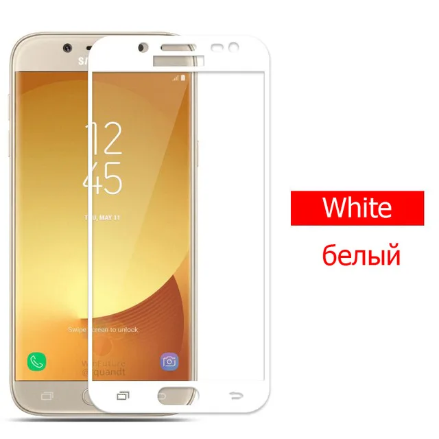 White GerTong полное покрытие закаленное Стекло для samsung Galaxy J3 J5 J330F J7 J730F A3 A320F A5 A7 A720F S6 S7 Экран защитная пленка - Цвет: White