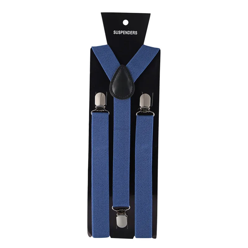 Royal Blue 2 40 цветов эластичные кожаные подтяжки для мужчин 3 зажимы подтяжек винтажные мужские s Женские Подтяжки Брюки Свадебные подтяжки для юбки - Цвет: Royal Blue 2
