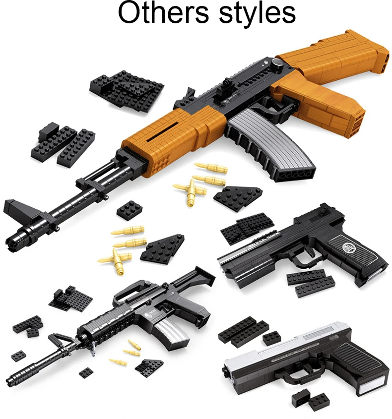 508 шт DIY Nerfs Элитный пистолет MP7 пулемет пулеметный карабин Игрушечная модель пистолета набор строительных блоков пластиковая игрушка подарок для детей