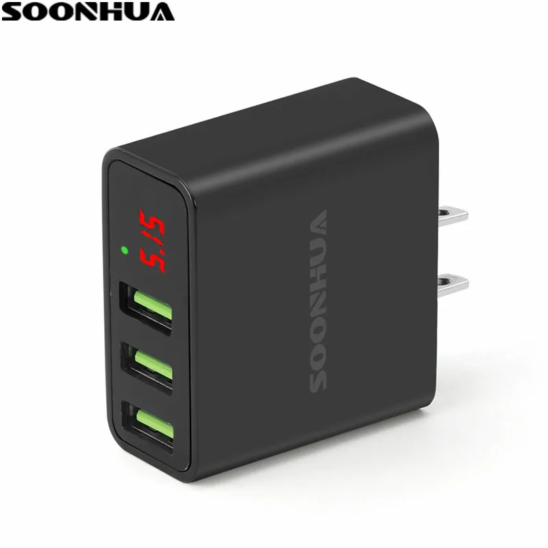 SOONHUA портативный универсальный тройной USB быстрое настенное зарядное устройство