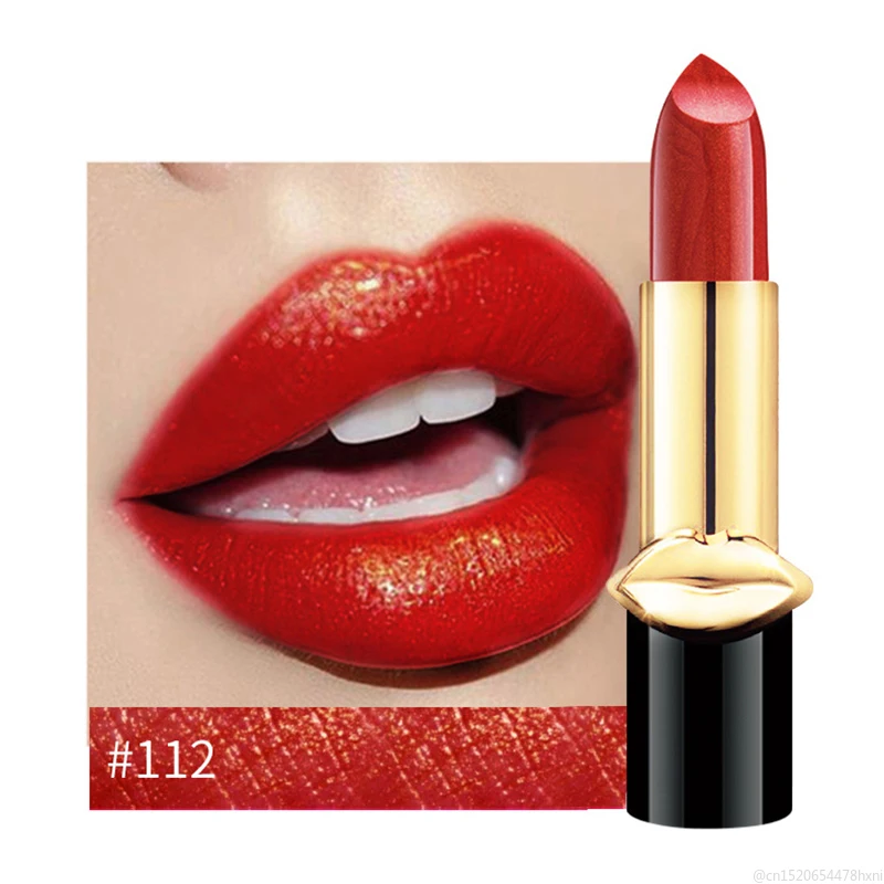 12 цветов Матовая блестящая металлическая губная помада водостойкая Длительное