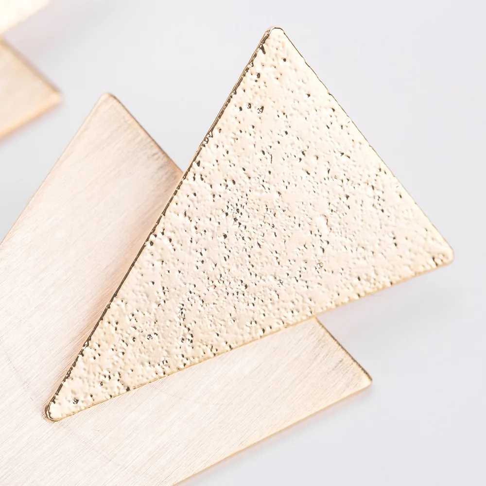 

Kemstone Fashion Geometric Triangle Long Earrings For Women Fashion Jewelry Gold Silver Color Big Female Earrings Gift